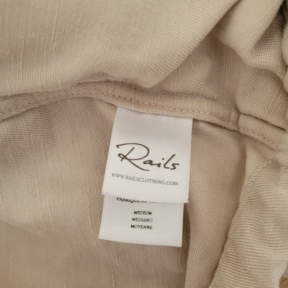 RAILS COLLINS Linen Blend Utility Jacket Off White Bone Medium - Picture 9 of 11